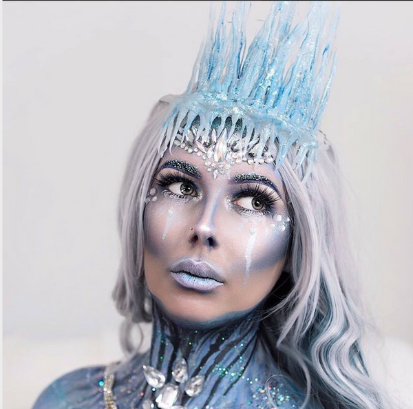 Glitter Makeup | White + Silver + Cream + Blue + Purple | Ice Queen ...